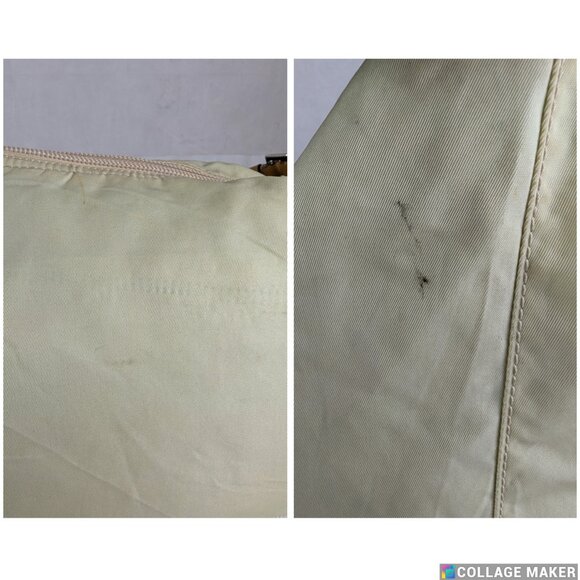 Authentic PRADA Tessuto Nylon Shoulder Bag Light Beige Cream Made in Italy - Picture 11 of 12